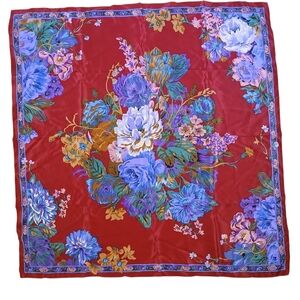 Vintage Liz Claiborne Floral 100% Silk Scarf